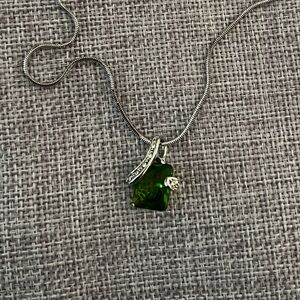 Emerald Green Crystal Pendant Necklace
